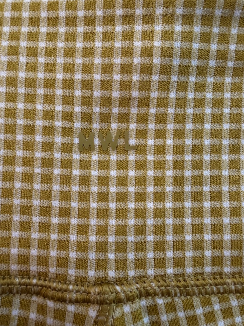 Madewell Flex High Rise Biker Shorts in Gingham Citrus Lime - size L - Picture 3 of 3